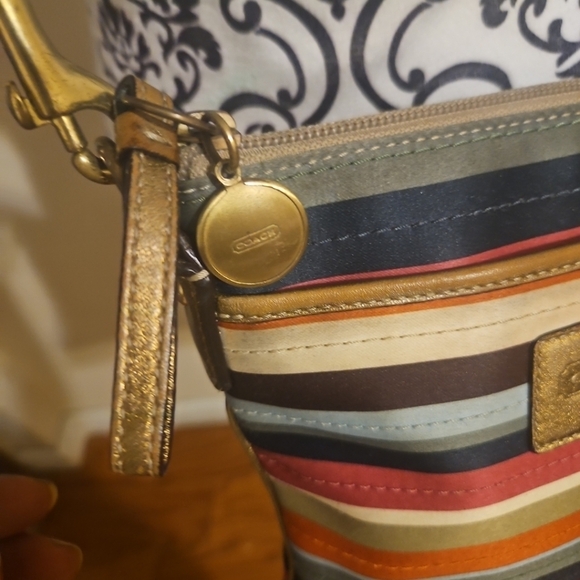 Vintage Y2K Coach 41674 Legacy Stripe Scarf Print  Crossbody 65th Anniversary - Picture 4 of 11